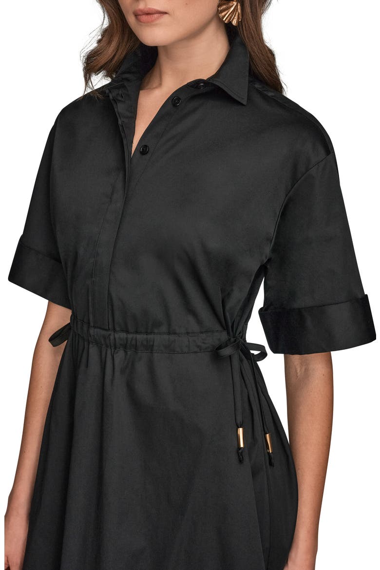 Short Sleeve Shirtdress, Alternate, color, BLACK