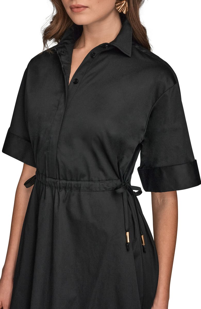 DONNA KARAN WEEKEND Short Sleeve Shirtdress, Alternate, color, Black