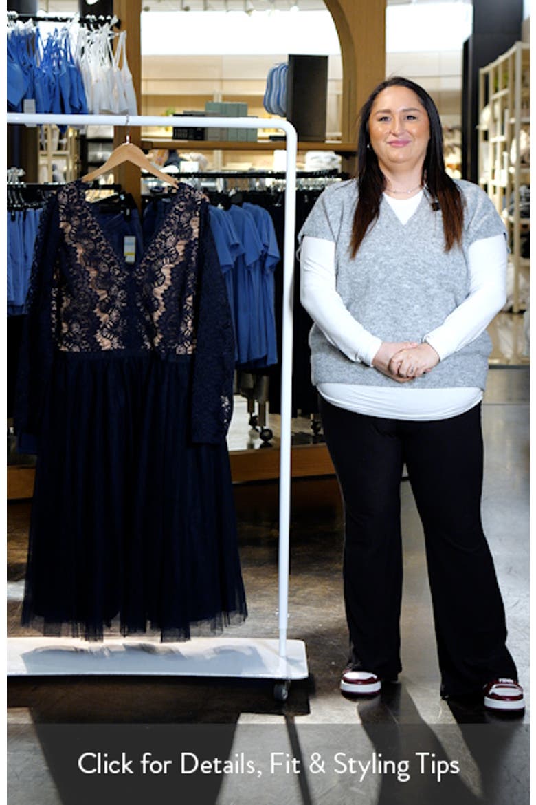 Rare Beauty Lace Bodice Long Sleeve Dress video