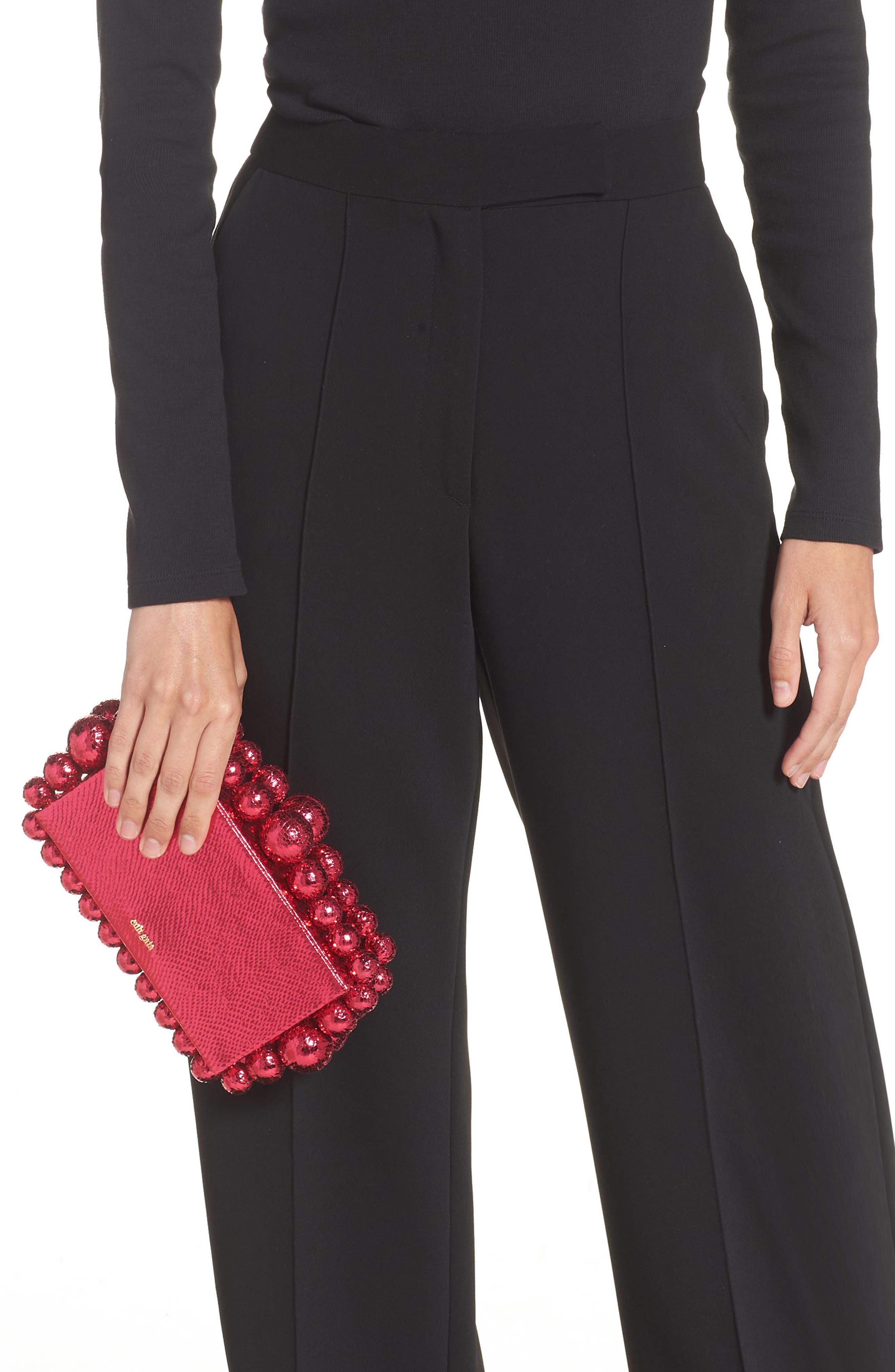 Cult Gaia Eos Beaded Leather Box Clutch, Alternate, color, 