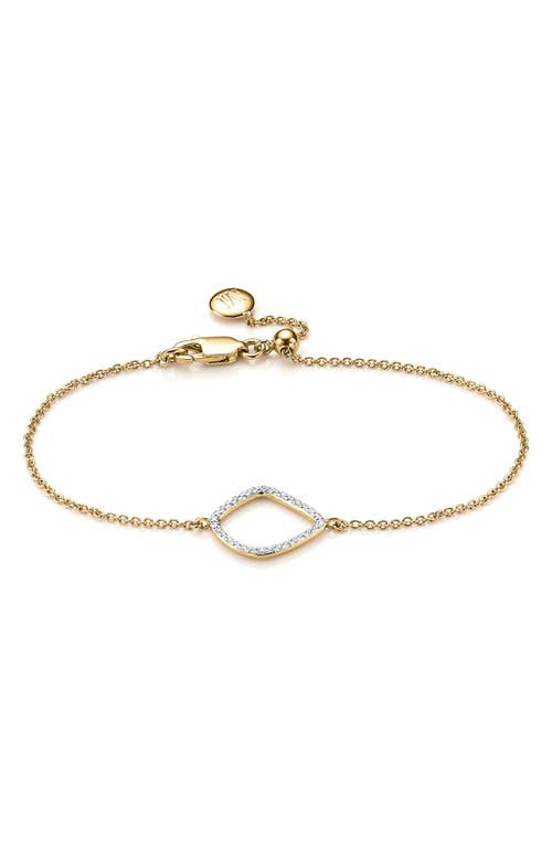 Monica Vinader Riva Kite Adjustable Diamond Bracelet In Gold