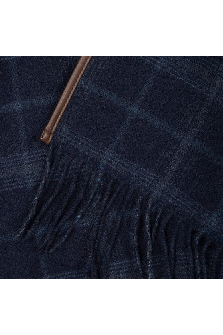 plaid ruana with fringe, Alternate, color, blue multi