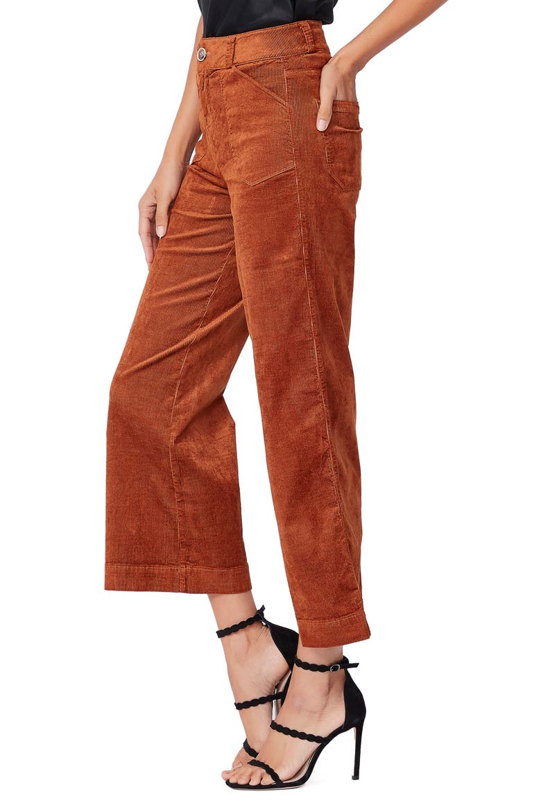 Anessa Corduroy Wide Leg Crop Pants, Alternate, color, ARGAN OIL