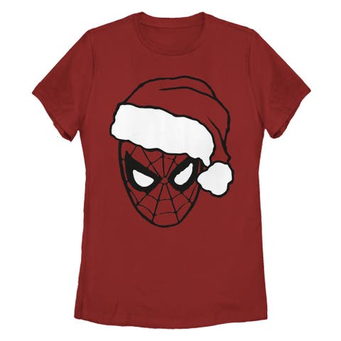 Women's Marvel Spider-Man Christmas Outline  Graphic T-Shirt