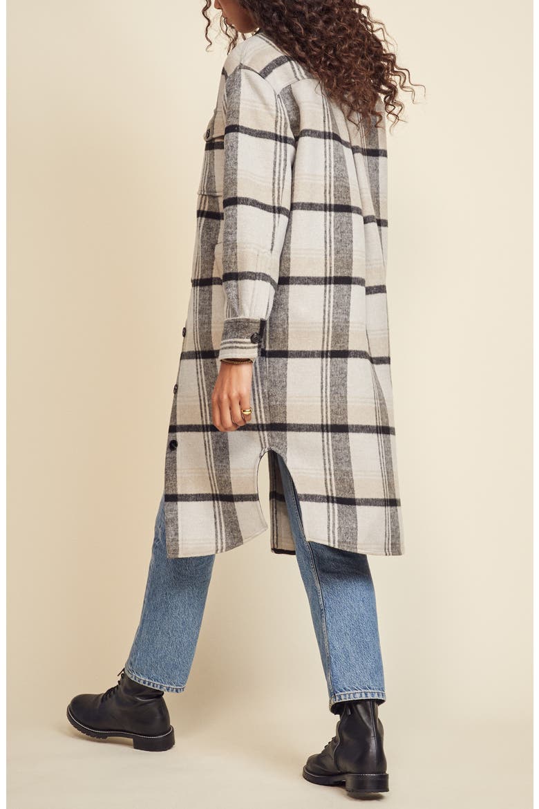 Ainslie Plaid Coat, Alternate, color, BLACK GREY STRIPE