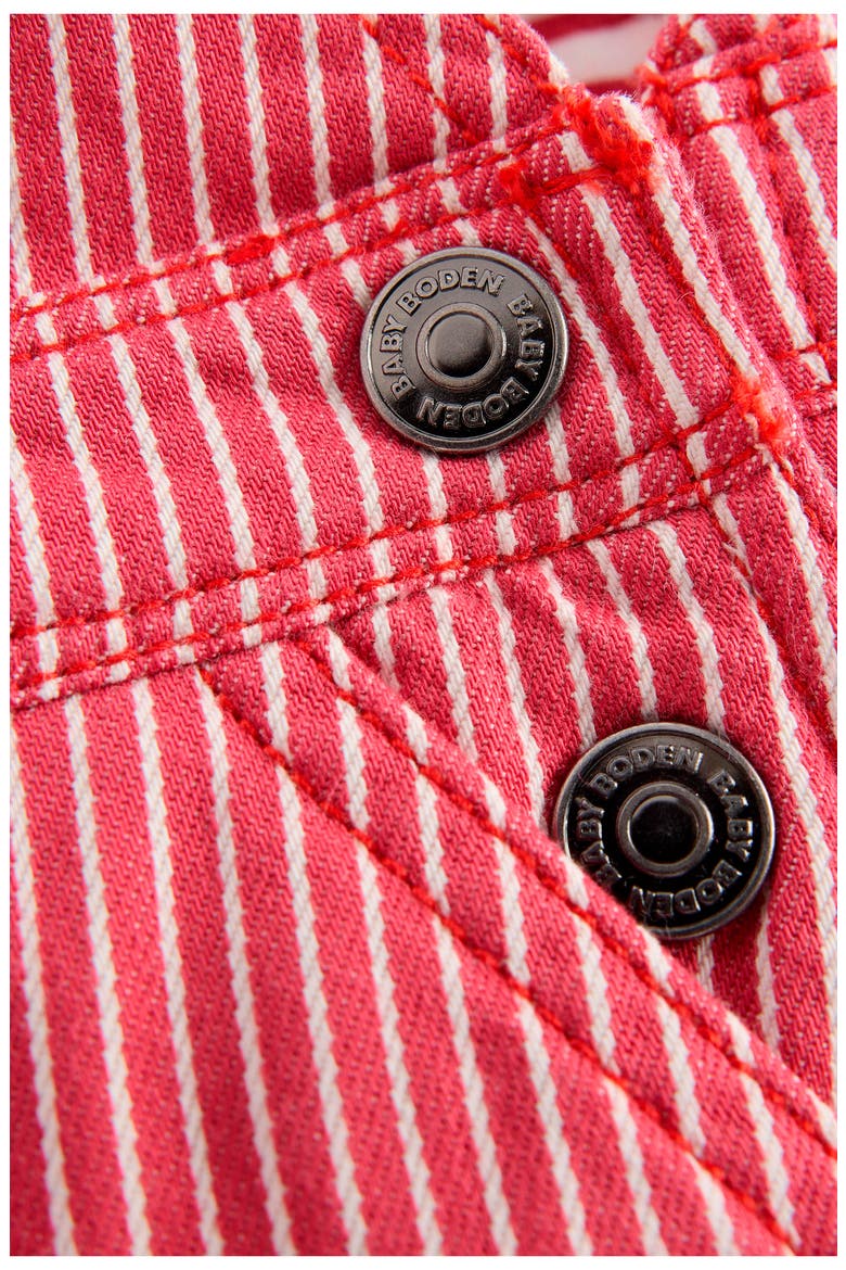 Stripe Cotton Overalls, Alternate, color, HOLLY BERRY TICKING STRIPE