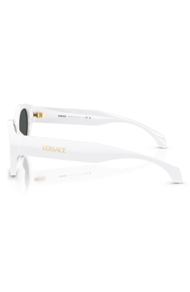 Versace 56mm Gradient Oval Sunglasses, Alternate, color, White/ Dark Grey