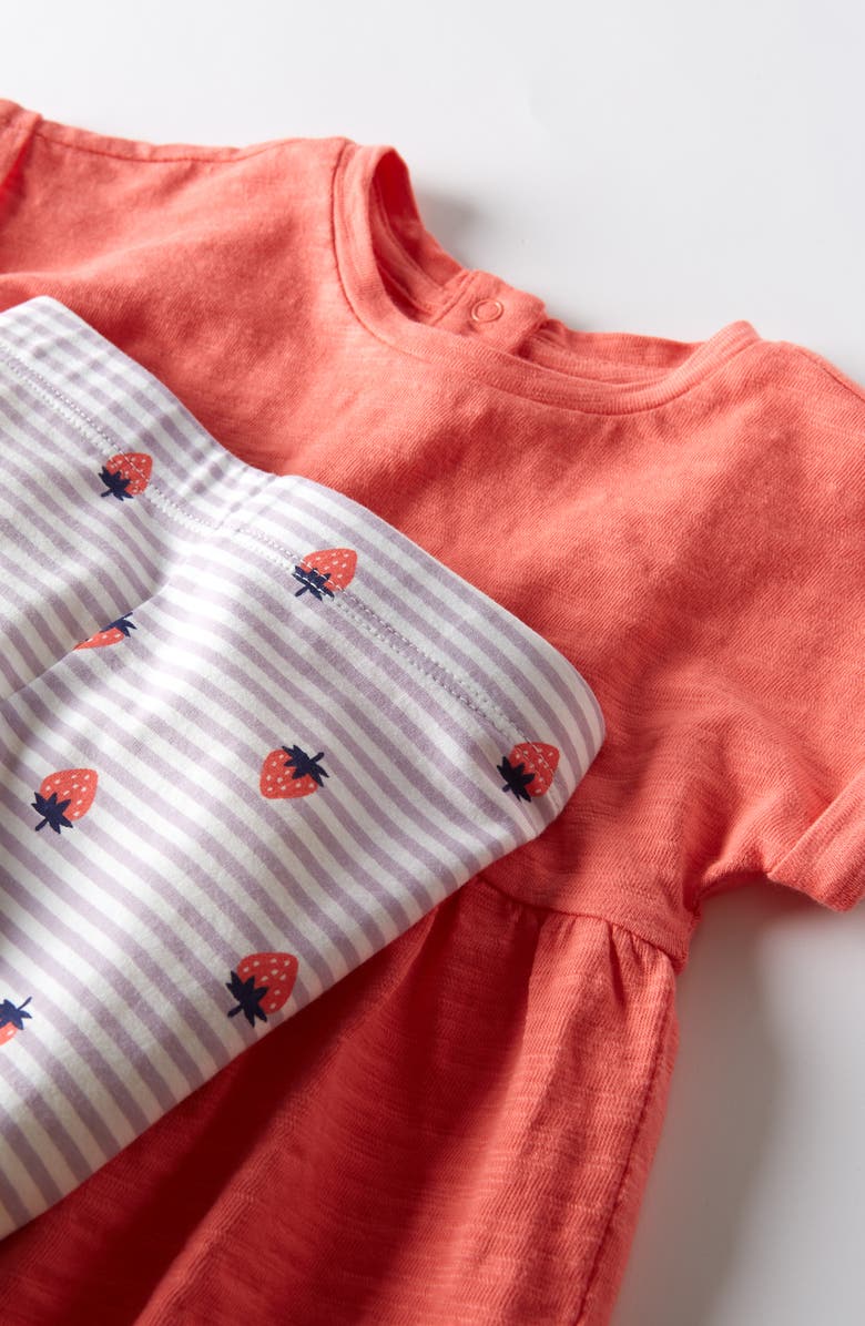 Tucker + Tate Peplum T-Shirt & Leggings Set, Alternate, color, Coral- Purple Stripe