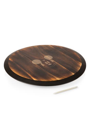 Picnic Time 's Mickey Mouse Lazy Susan Serving Tray In Brown