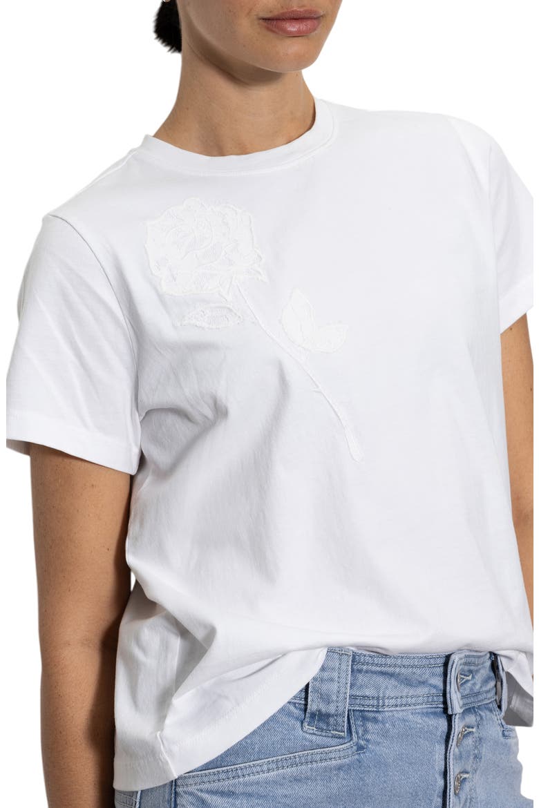 Rose Perfect Cotton T-Shirt, Alternate, color, WHITE