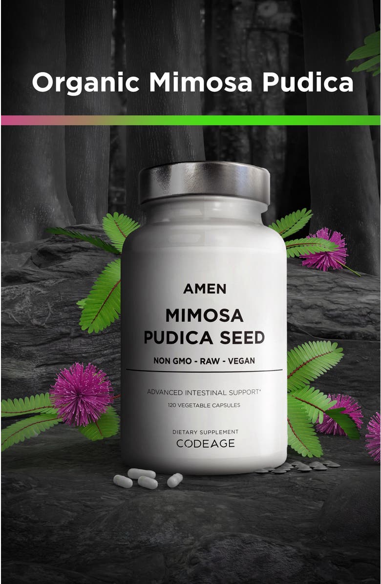 Codeage Amen Organic Mimosa Pudica Seeds Capsules, Alternate, color, White