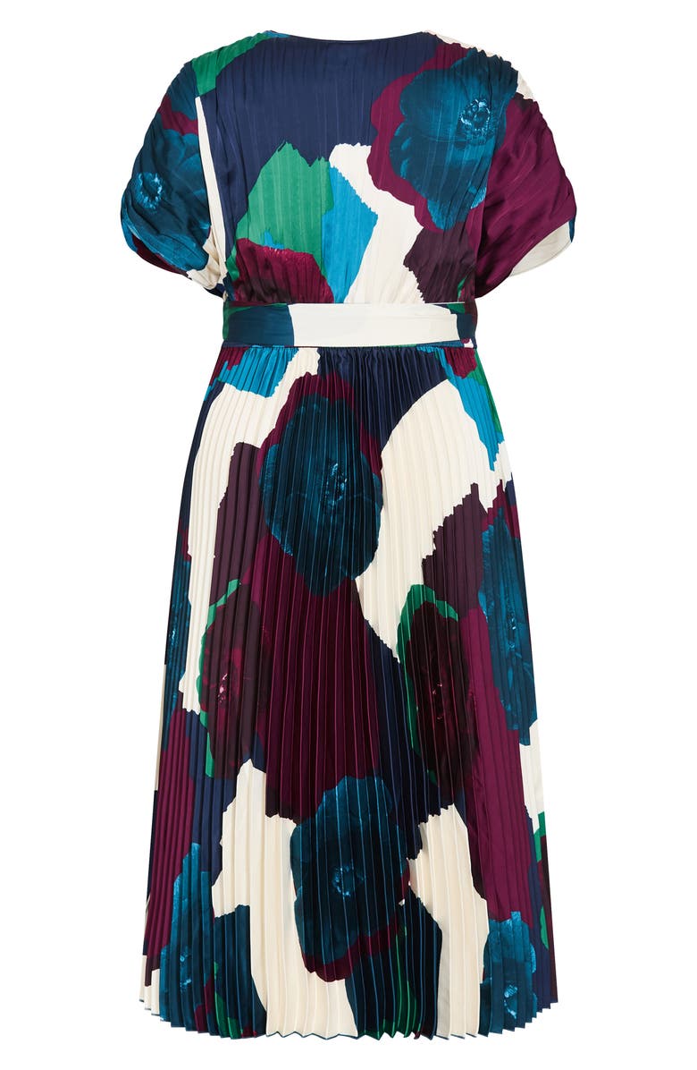 City Chic Hailey Abstract Print Maxi Dress, Alternate, color, Abstract Floral