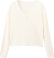 MANGO TEEN Semisheer V-Neck Crop Sweater