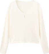 MANGO TEEN Semisheer V-Neck Crop Sweater