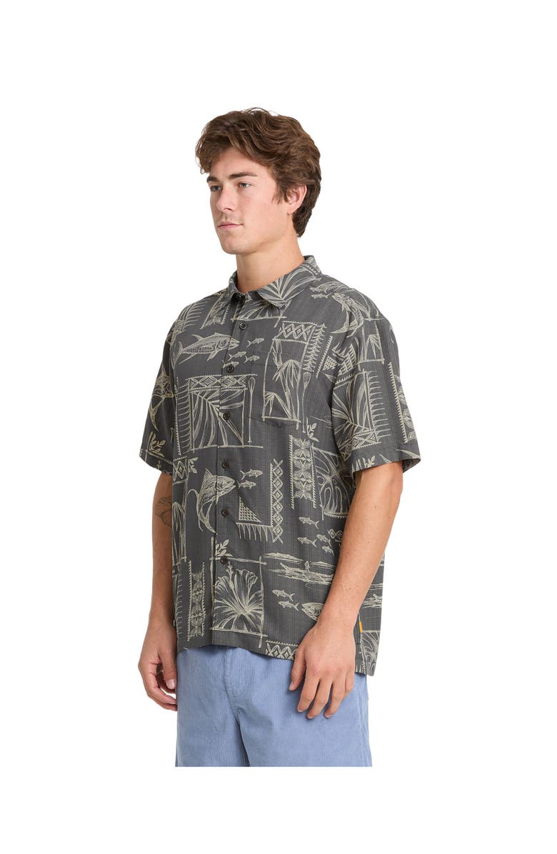 Quiksilver Waterman Paradise Bay Short Sleeve Shirt, Alternate, color, Phantom