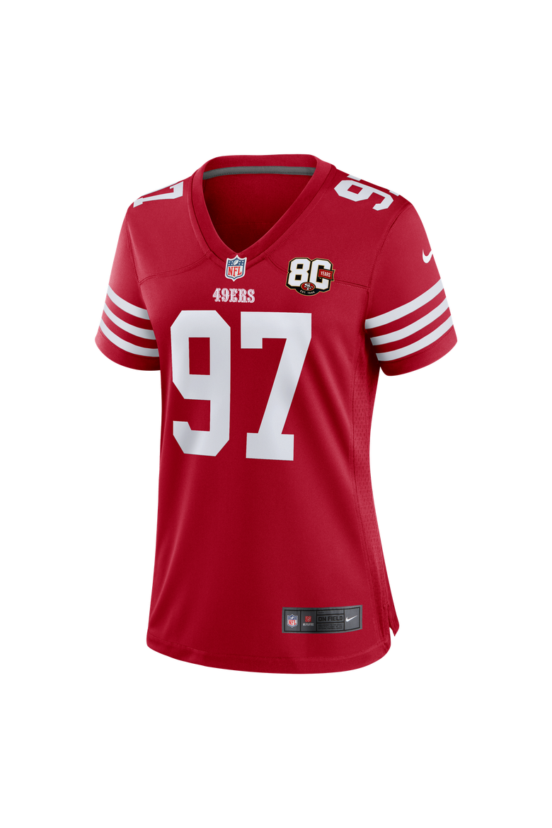 Women's Nike Nick Bosa Scarlet San Francisco 49ers 80th Anniversary Game Jersey, Alternate, color, Scarlet