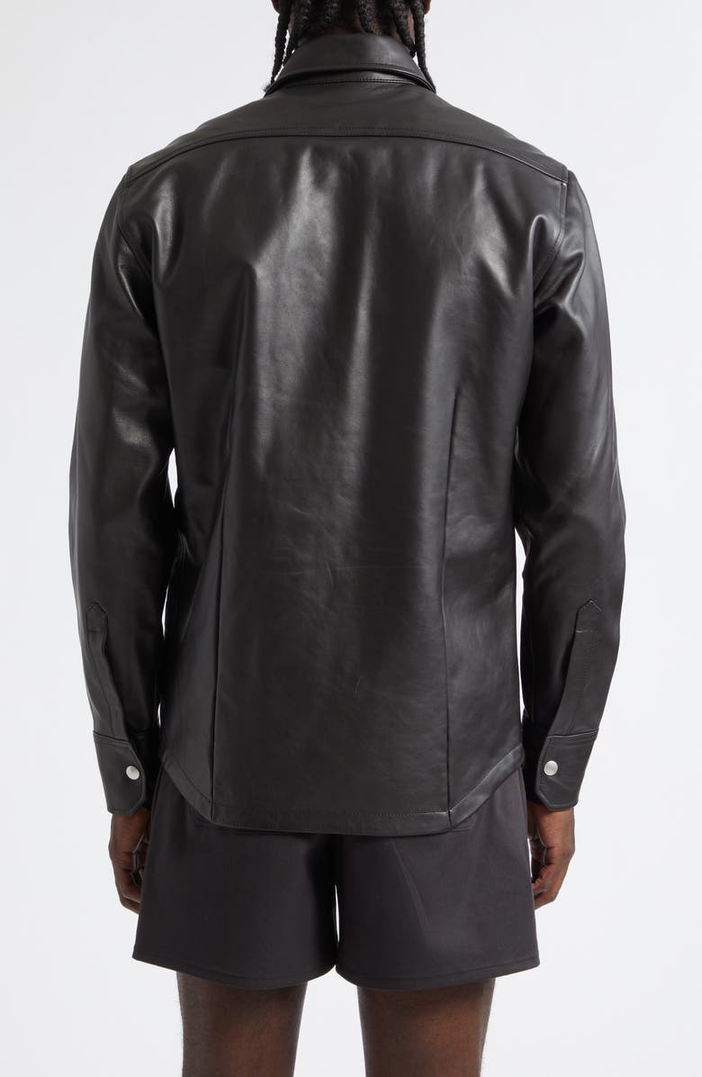 JKEEFER Stabb Leather Shirt Jacket, Alternate, color, Black