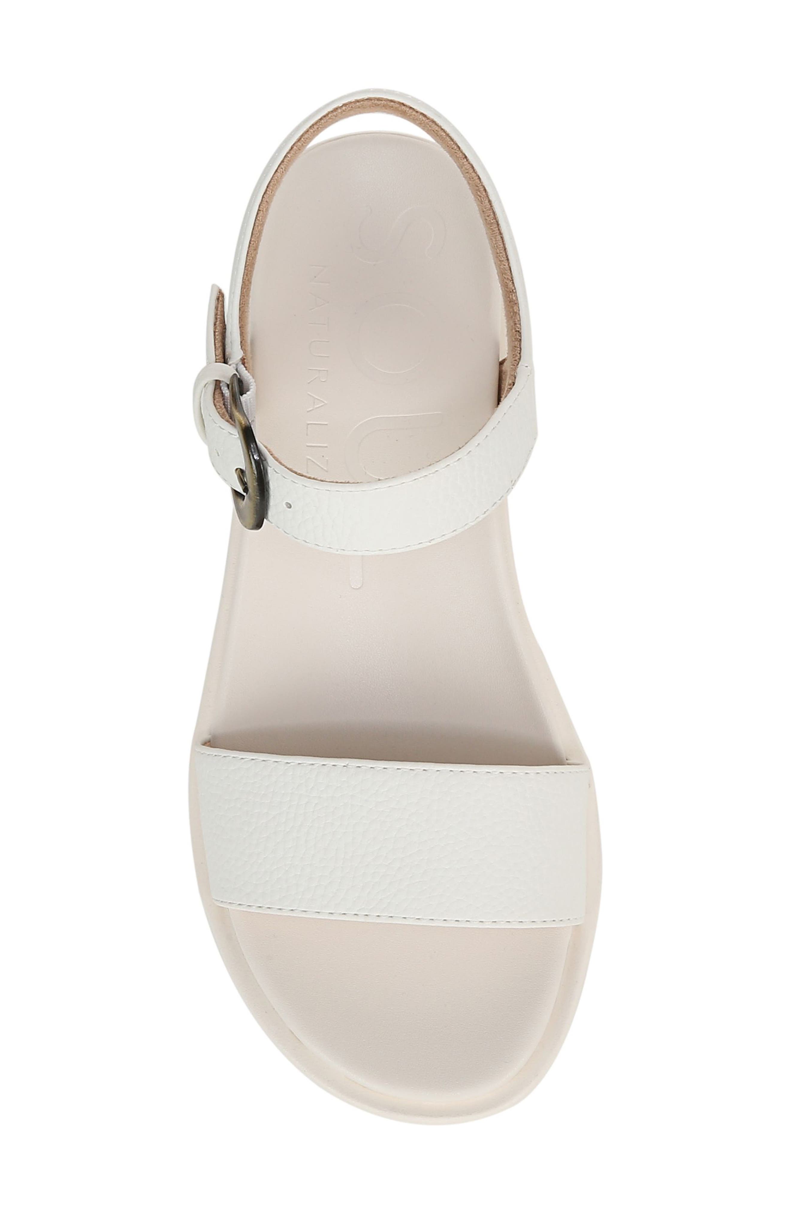 SOUL NATURALIZER Emma Block Heel Sandal, Alternate, color, White Faux Leather