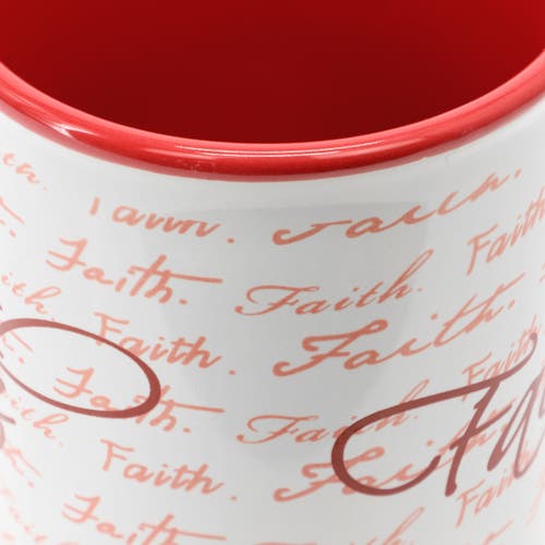 Gibson Home Inspirational Words Faith 4 Piece 16 Ounce Stoneware Mug Set In Multi