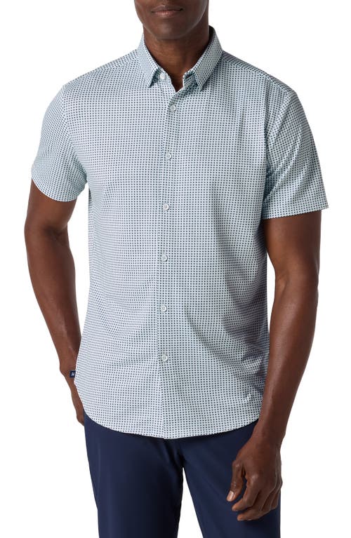 Mizzen+Main Halyard Dot Short Sleeve Button-Up Shirt in Blue Geo Twill Print  product
