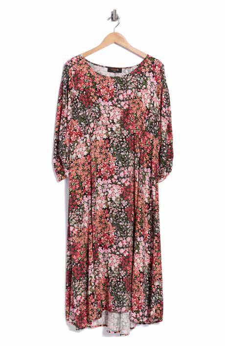 Floral Scoop Neck Midi Dress