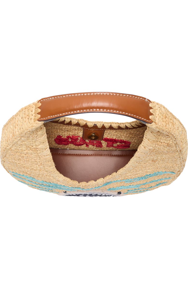 STAUD Moon Raffia Tote, Alternate, color, Great White