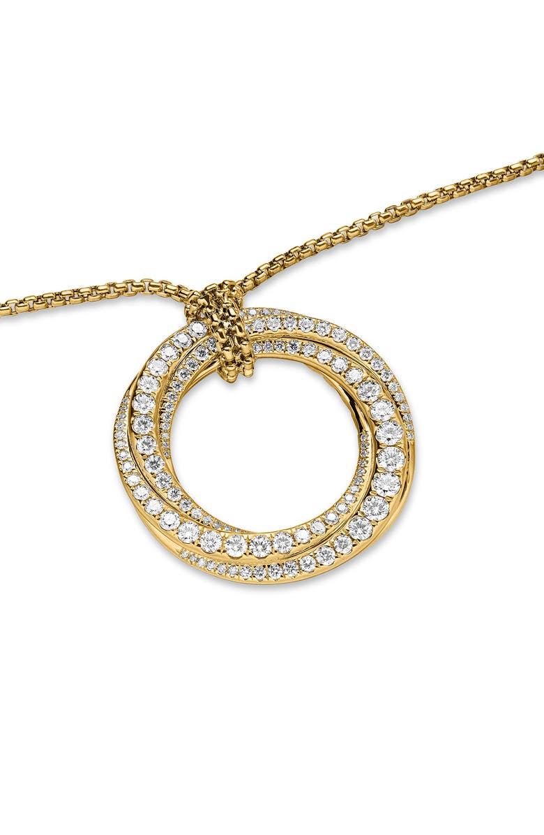 David Yurman Pavé Crossover 18K Gold Pendant Necklace, Alternate, color, 18K Yellow Gold