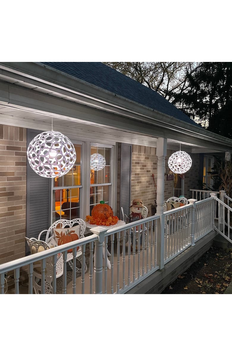 GlowTheory 18" Solar Peace Light White Outdoor Hanging Décor, Alternate, color, Multicolored