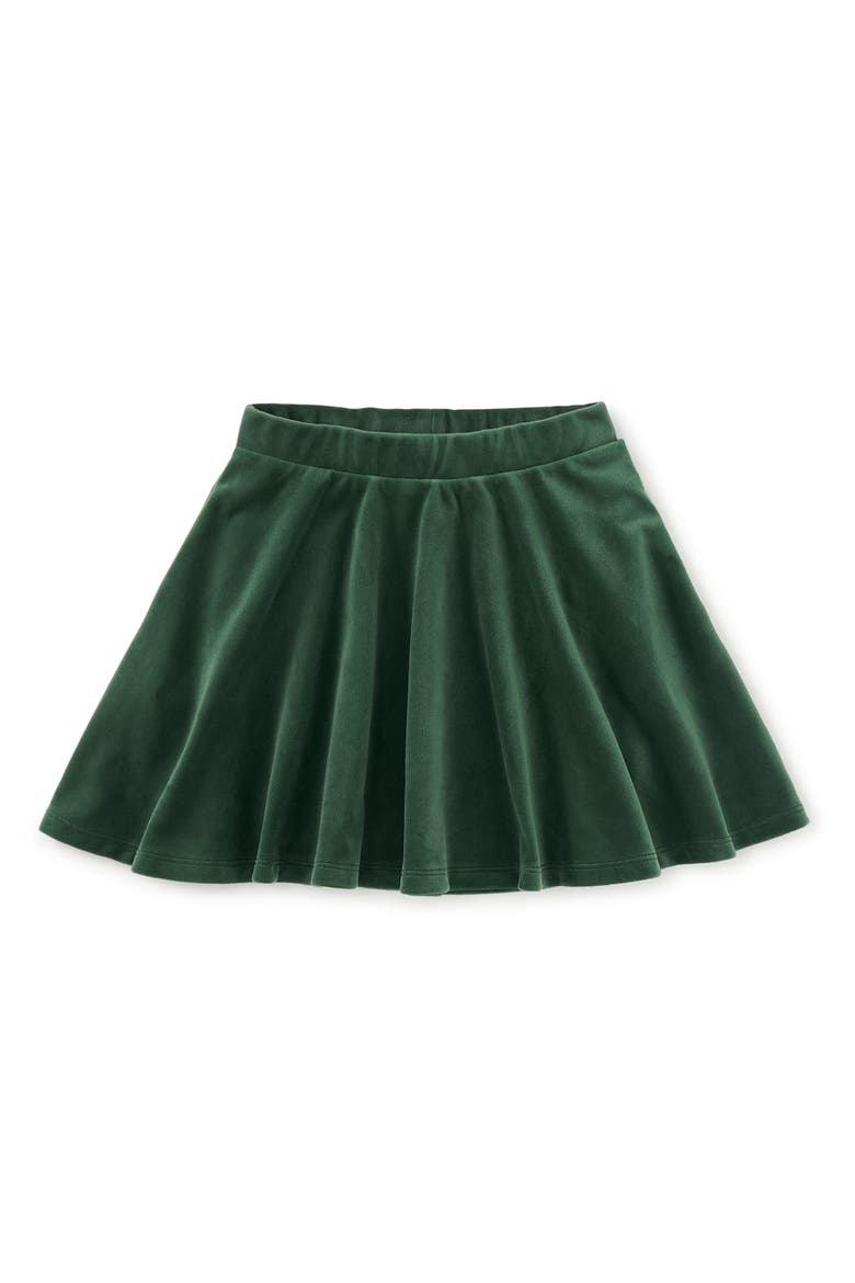 Velour Twirl Skirt, Main, color, Pineneedle