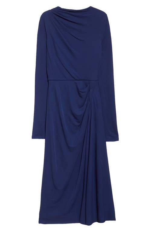 ERDEM ERDEM LONG SLEEVE DRAPED CREPE JERSEY MIDI DRESS