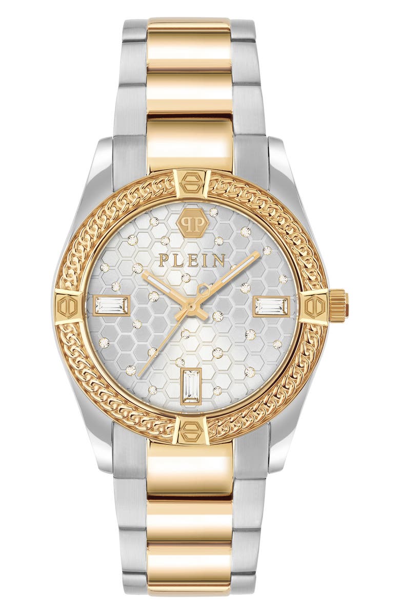 PHILIPP PLEIN Icon Chain Bracelet Watch, 36mm, Main, color, Two Tone
