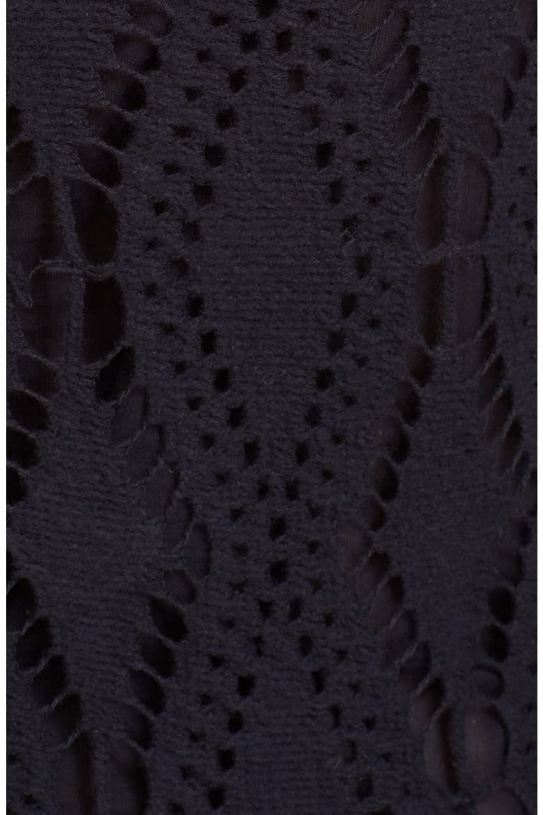 Long Sleeve Jersey Lace Overlay Dress, Alternate, color, NAVY