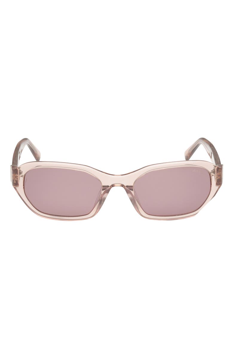 ABERCROMBIE & FITCH 52mm Oval Sunglasses, Main, color, Shiny Beige / Plum Lens