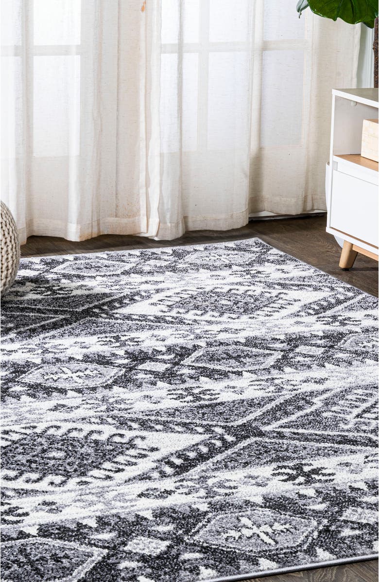 JONATHAN Y Sura Modern Kilim Geometric Area Rug, Alternate, color, Gray/Anthracite