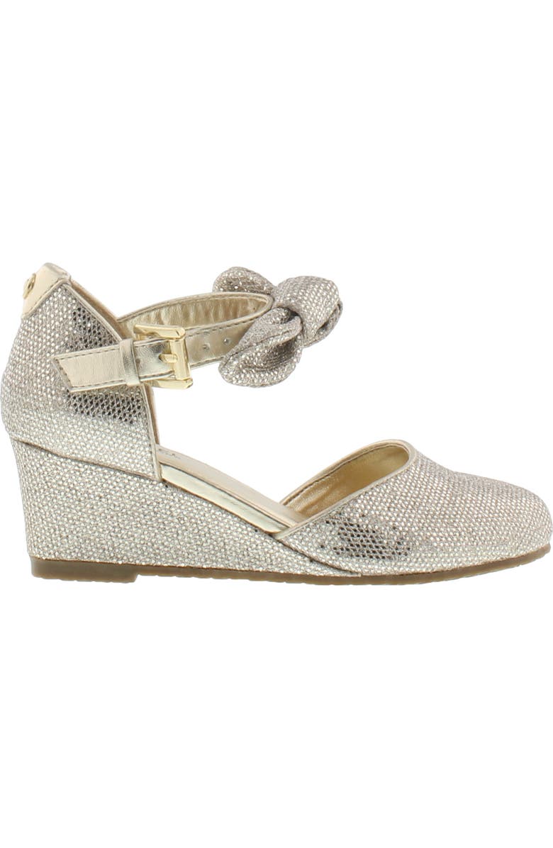 MICHAEL Michael Kors Bijou Seti Metallic Bow Strap Wedge, Alternate, color,