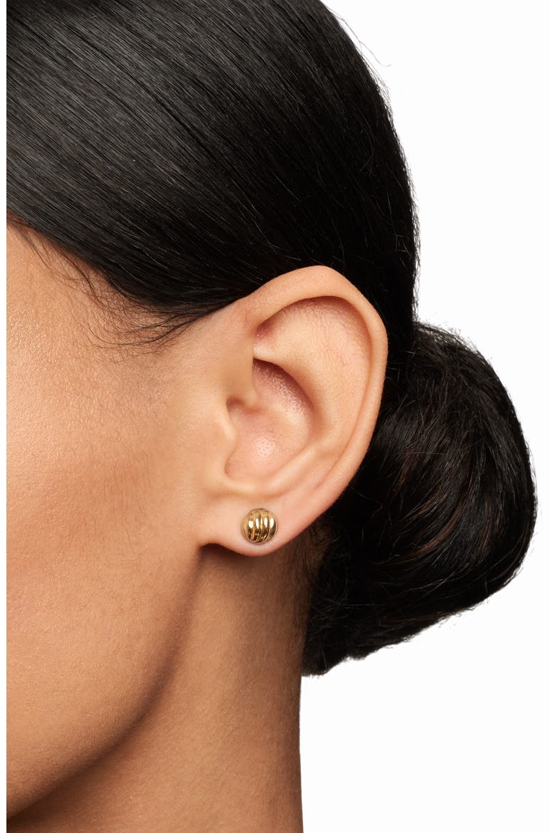 'Sculpted Cable' Stud Earring in Gold, Alternate, color, GOLD