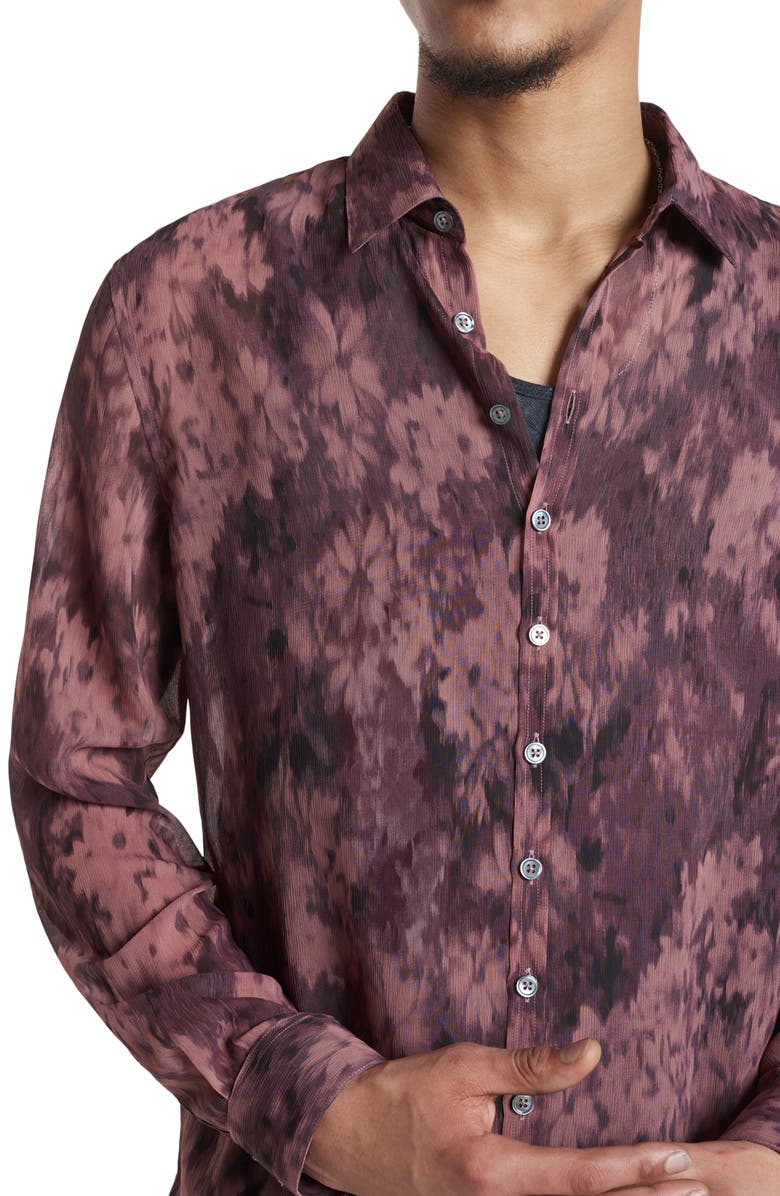 John Varvatos Bucks Slim Fit Floral Ikat Button-Up Shirt, Alternate, color, 