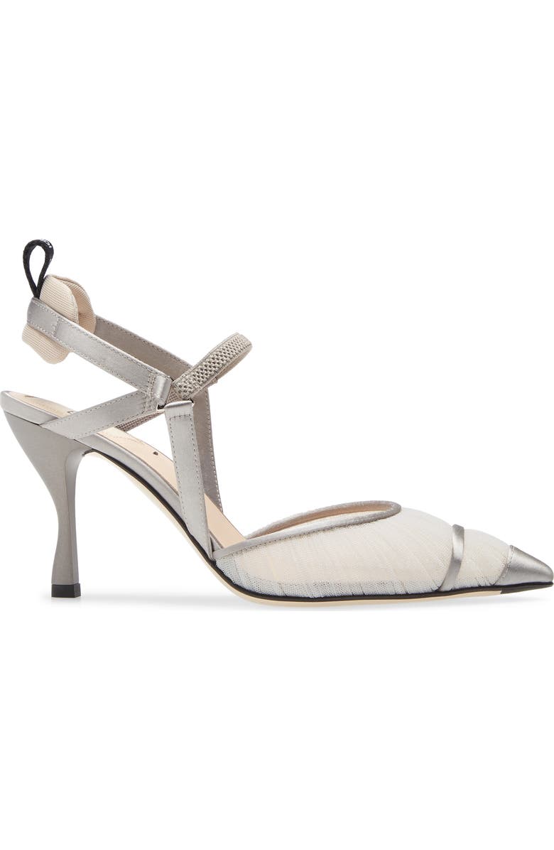 Fendi Colibri Tulle Pointed Toe Slingback Pump, Alternate, color,