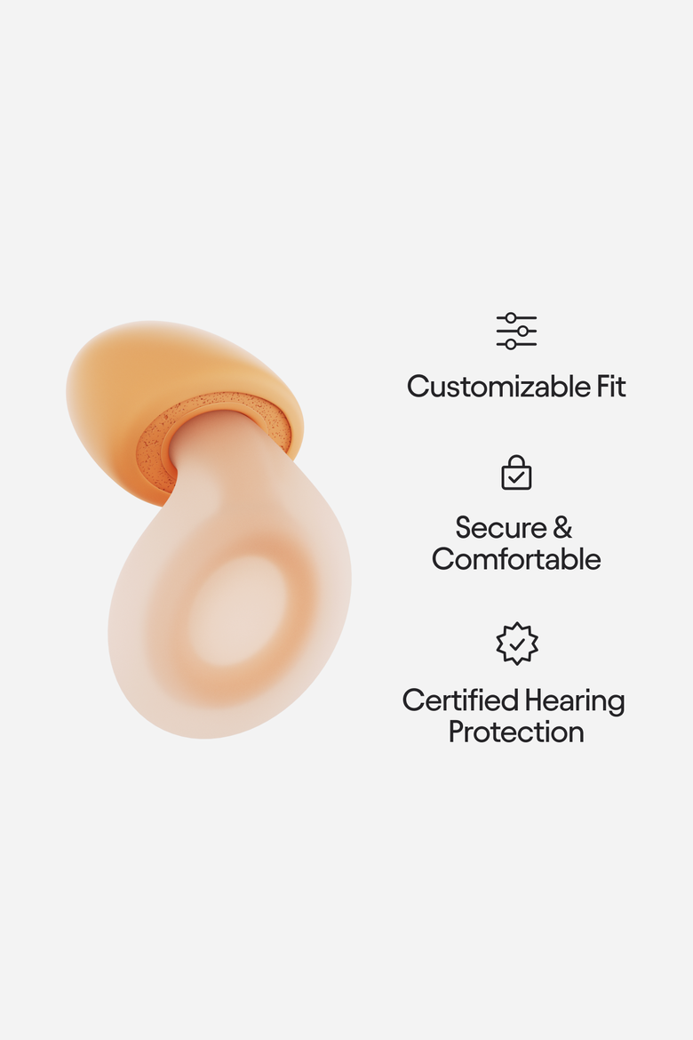 Dream Silicone/Memory Foam Earplugs for Sleep Comfort, Alternate, color, Peach