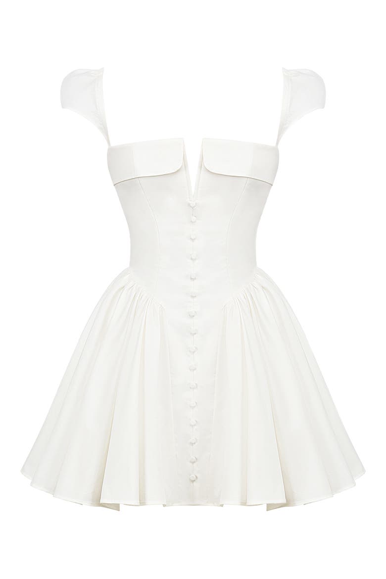 Florence Stretch Cotton Blend Cocktail Minidress, Alternate, color, WHITE