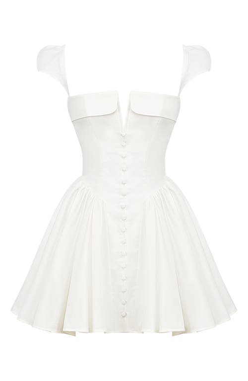 House Of Cb Florence Stretch Cotton Blend Cocktail Minidress In White
