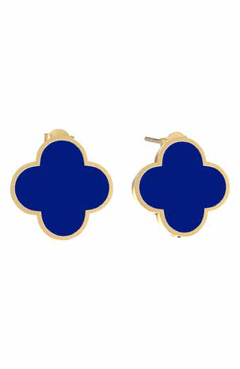 GABI RIELLE Enamel Clover Stud Earrings