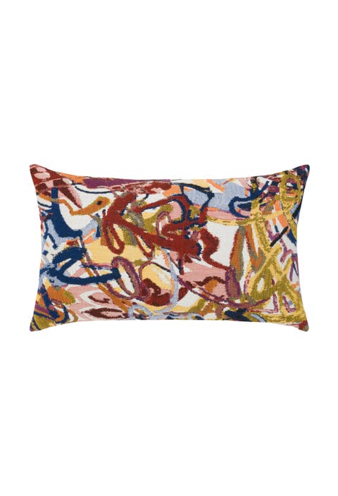 Graffiti Jacquard Indoor & Outdoor Woven Accent Pillow