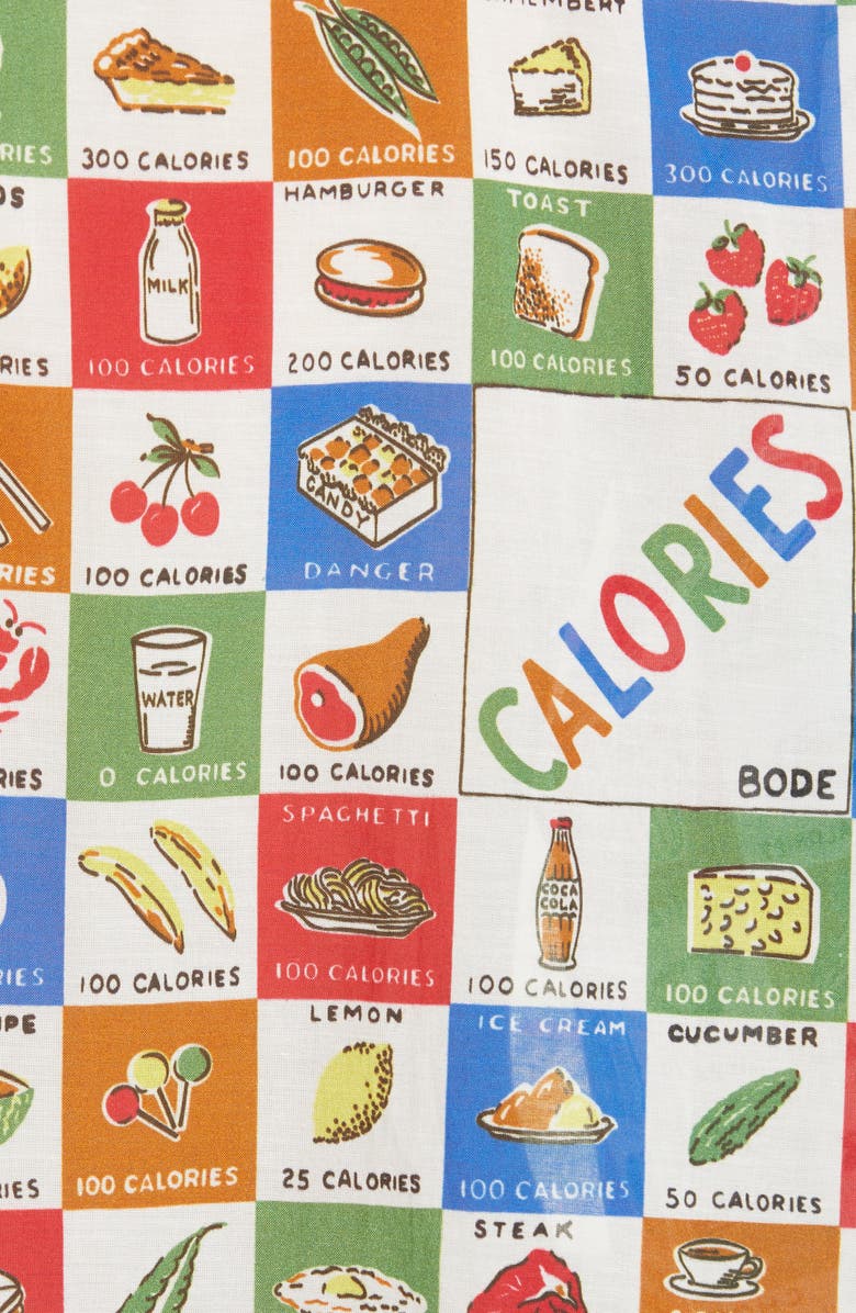 Bode Calorie Print Camp Shirt, Alternate, color, 