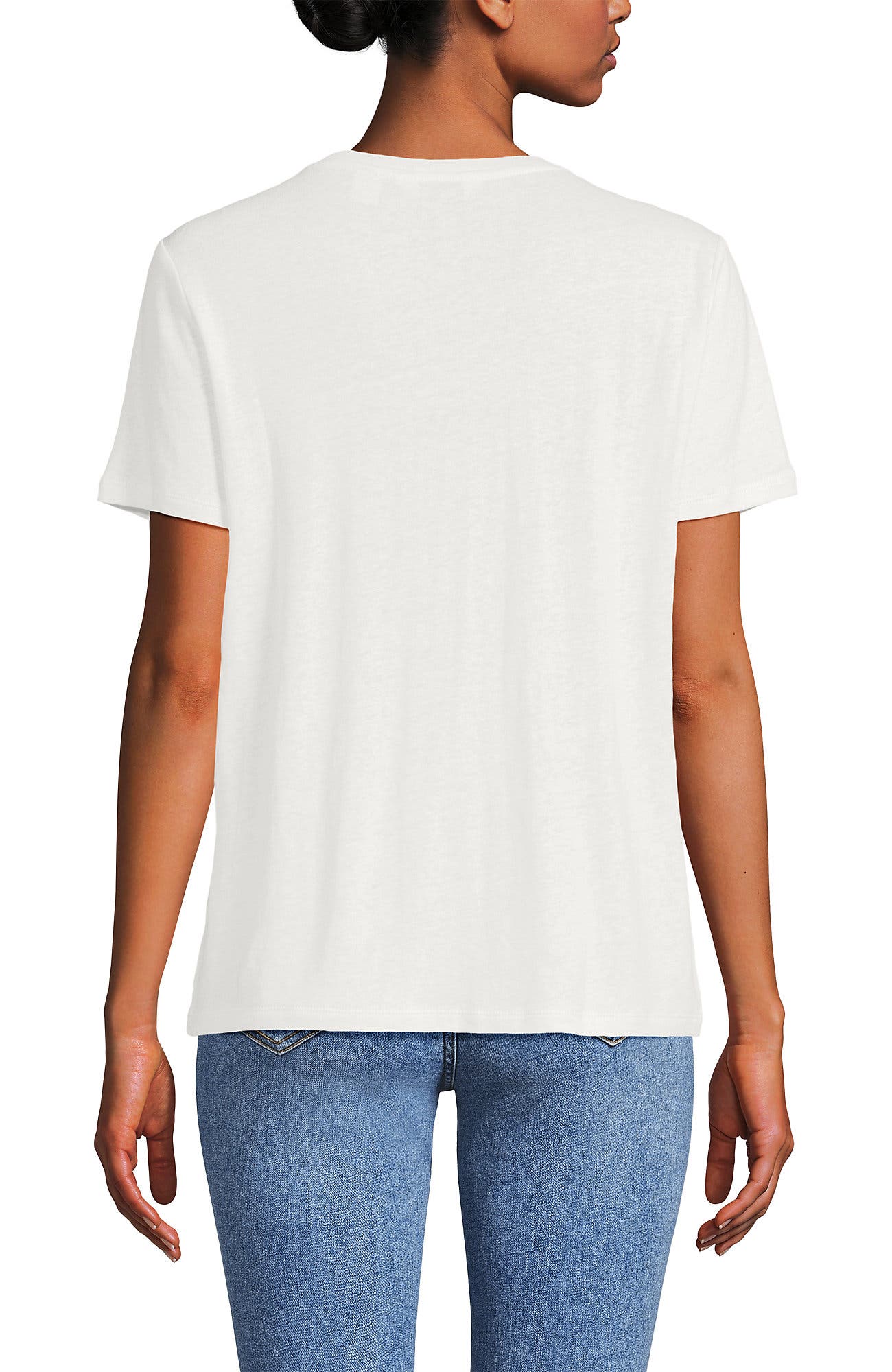 Short Sleeve Linen Blend V-Neck Tee - image 4