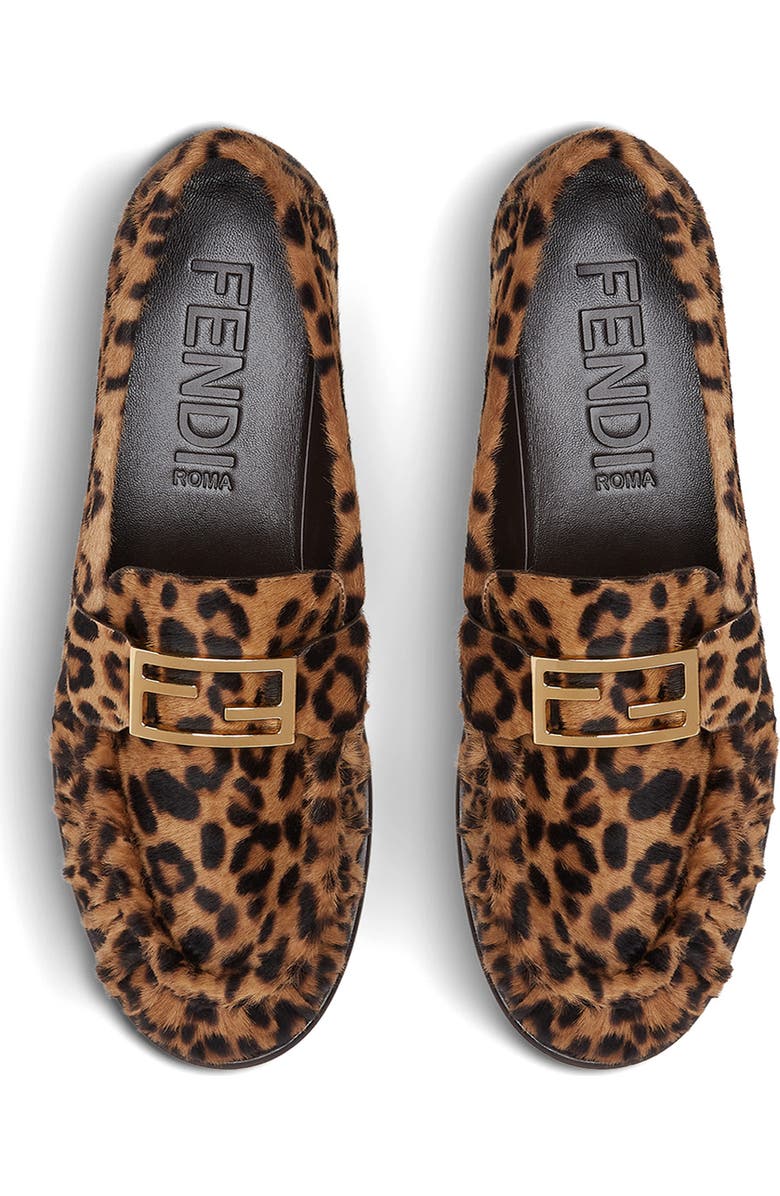 Fendi Baguette Genuine Calf Hair Loafer, Alternate, color, Marrone Brown Print Calf Hair