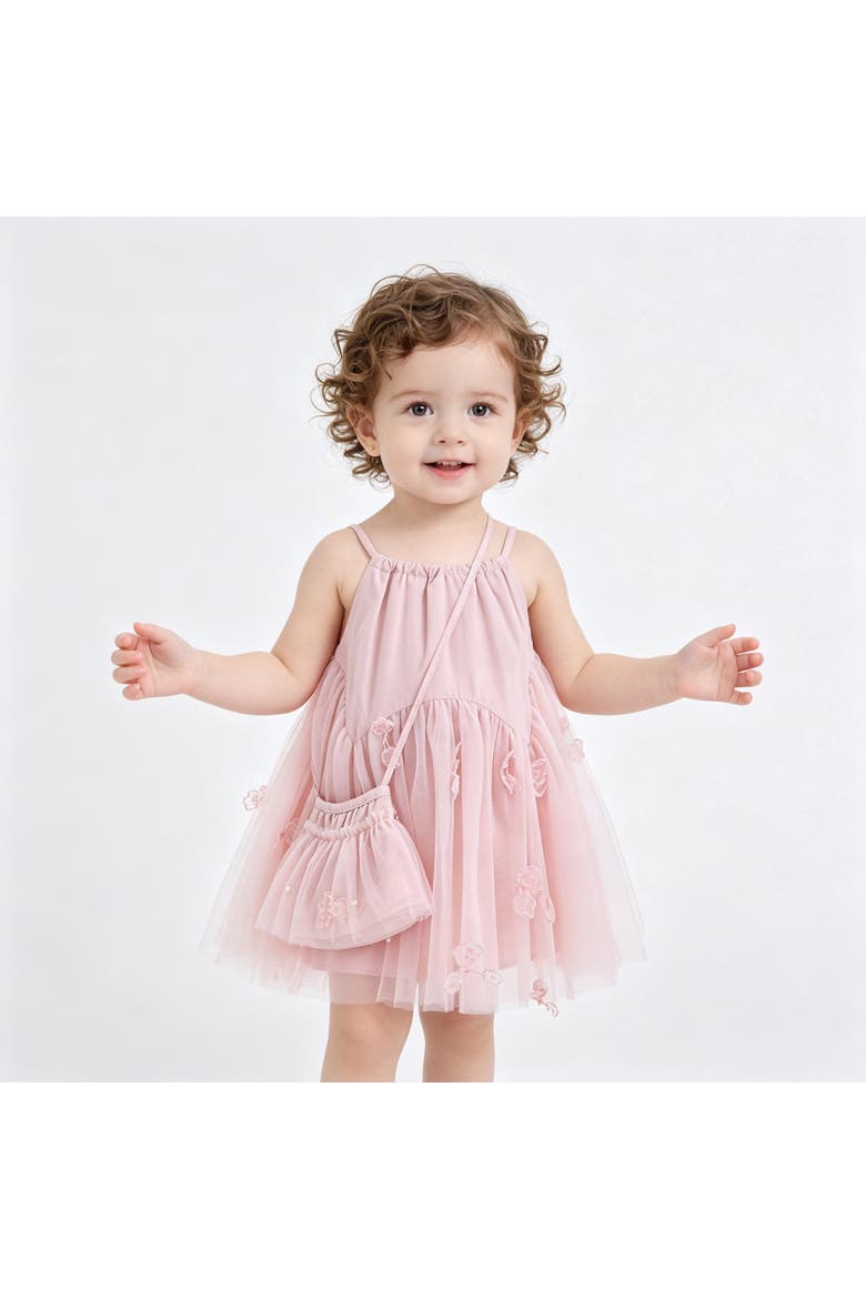 Mirelle Petal Flared Tulle Dress, Alternate, color, Pink