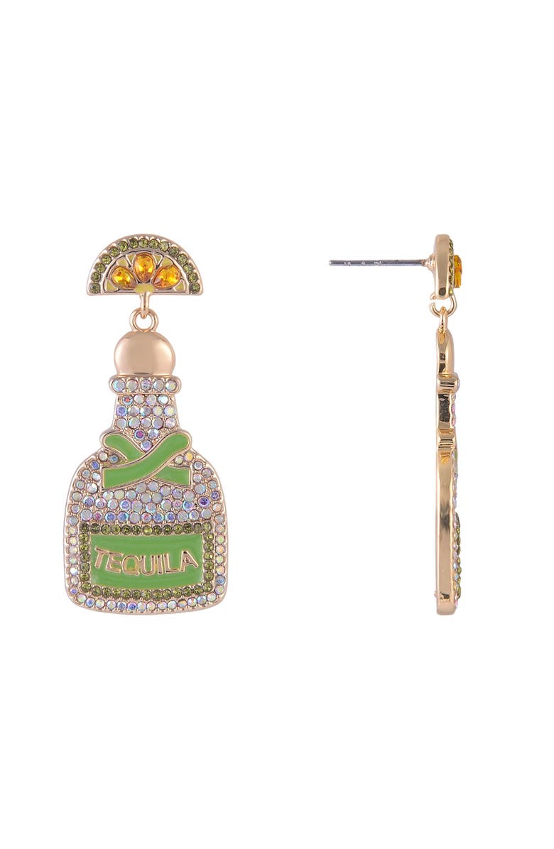 Hallmark Stone and Enamel Tequila Earrings, Alternate, color, Green