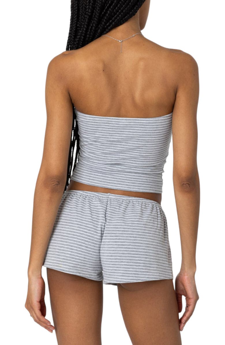EDIKTED Astor Stripe Stretch Cotton Tube Top, Alternate, color, Gray-And-White