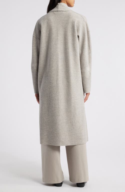 Eileen Fisher High Collar Wool Felted Coat In Gray